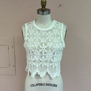 Ivory lace crop top